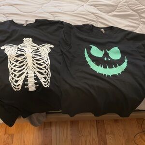 Bundle New Men’s XL Skeleton and Smiley Face Halloween T-Shirts